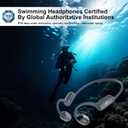 Swimming Headphones with Safelight, IPX8 Waterproof Bone Conduction Headphone Wireless Underwater Earbuds with 32GB Memory for Swimming, Cycling, Marathon