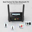 1Mii B06TX+ Long Range Bluetooth 5.3 Transmitter for TV/PC/Projector to 2 Wireless Headphones/Speakers, Bluetooth Adapter for TV w/Screen Display, Plug n Play, aptX Low Latency & Adaptive & HD Audio