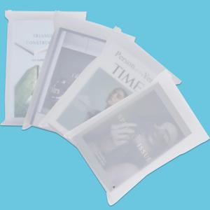 Clothes Packaging Bags for Shipping - 100 Count 9.8413.77 Inch Frosted Plastic Zipper Storage for Small Business, T-Shirt, Document Organizer - 3.15 Mil With Air Hole