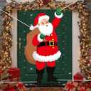Panelee Santa Claus Door Cover Decorations 70.8 x 39.3 Inch Christmas Santa Door Backdrop Banner for Home Wall Porch Decor Winter Holiday Photo Background Supplies