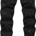 XIMXIMMTIAN Mens Slim Fit Jeans Stretch Ripped Biker Jeans for Men Fashion Straight Comfort Flex Waist Casual Denim Pants (28, 5103 Black)