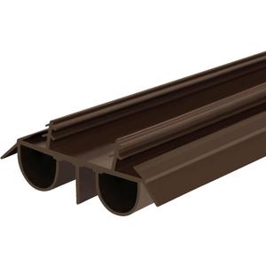 36" Kerf Slide-in Double Bulb Seal Weatherstrip Door Bottom  Durable Seal for Energy Efficiency & Draft Protection (Brown)