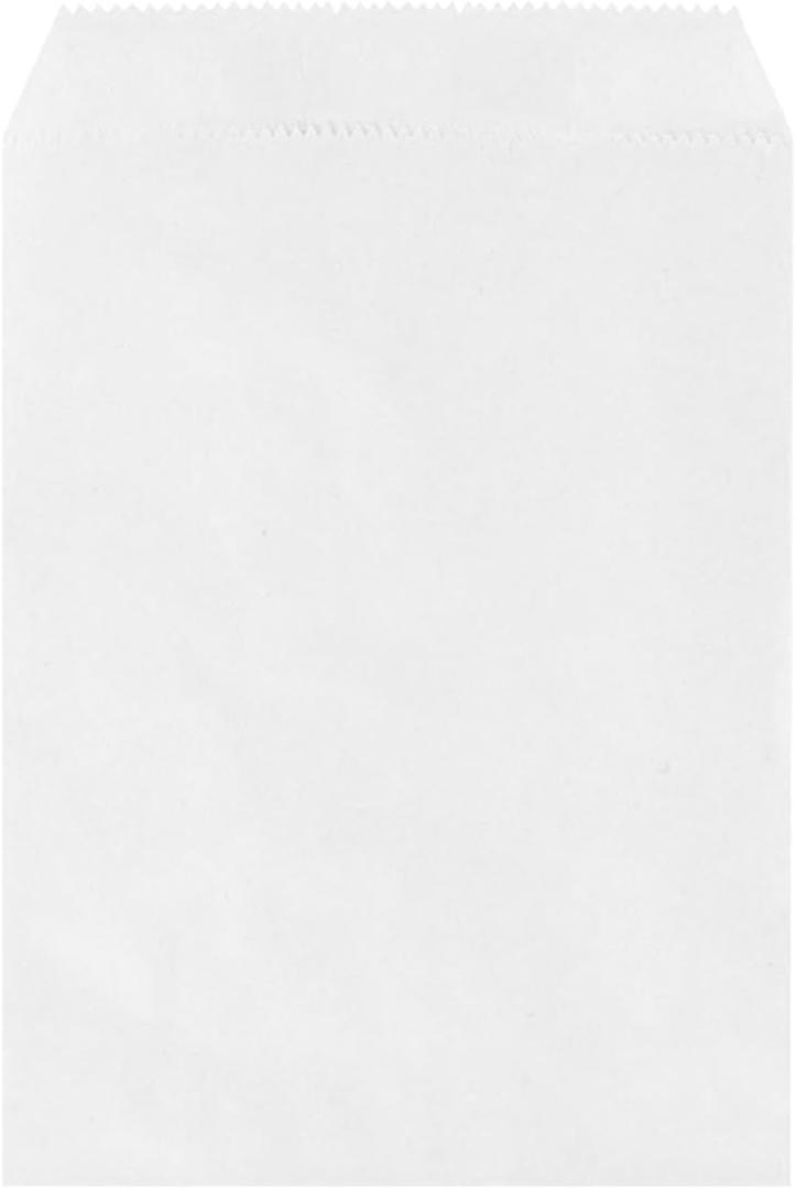 NICOHACU 1000 Pack 5x7.5IN White Kraft Paper Bags, Mini Paper Bags, Gift Cards, Gift Candy, Cookies, Donuts, Party Favors, Sandwiches, Jewelry, Snack Bags, Flat Gift Bags, Envelopes,Tableware Bags