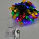 TURNMEON 50 LED 33 Ft C9 Christmas String Lights Decoration, 8 Modes Waterproof Plug in Fairy String Lights for Christmas Decoration Indoor Outdoor Home Xmas Tree Lights Patio Garden Party (Colorful)