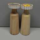 10 inch WOODEN CANDLE HOLDERS, SET OF 2