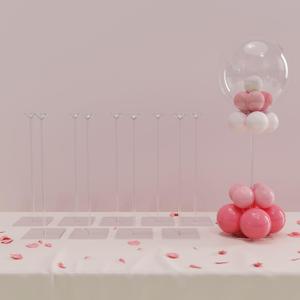 YALLOVE Clear Acrylic Tabletop Balloon Stand Kit, 15.75 Inch 10 pack Ballon Stick Holder with Base for Centerpiece Party Decoration (Balloons Not Included)