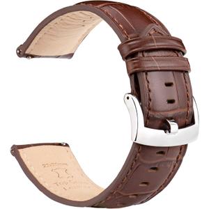 OTTOODY Alligator Grain Leather Watch Bands, Quick Release Top Grain Leather Watch Straps for Men & Women - Choice of Color & Width 18mm, 20mm, 21mm or 22mm, Wristband for Watch & Smartwatch