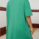 SOLY HUX Women's Plus Size Graphic Tees Crew Neck Short Sleeve T-Shirts Checkered Loose Tee Tops (Green, XL)