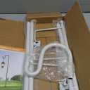 Hummingbird Feeder Pole for Outdoors - Heavy Duty Bird Feeder Stand with Adjustable Stake,62" Rustproof Shepards Poles with Hangers Holder for Birdfeeder,Wind Chimes,Lanterns,Wreaths,White