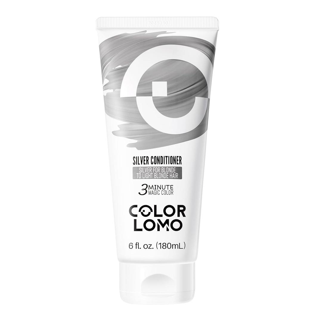 COLORLOMO Semi Permanent Hair Color - 6 oz Color Depositing Conditioner with Shea Butter & Almond Oil- Color Conditioner Depositing Hair Mask - Vegan, Paraben, Ammonia & Sulfate Free-Silver