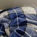 PAVILIA Sherpa Blanket with Sleeves, Foot Pocket for Women Men Adults, Thick Wearable Blanket Throw Wrap, Fleece Warm Snuggle Blanket Robe, Cozy Gift Ideas Wife Mom, Plaid Blue