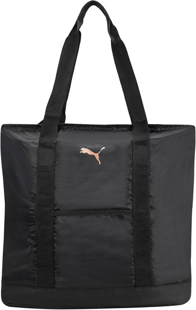 PUMA Women's Cambridge Tote with Shoulder Strap & Zip Closure (Black/Gold)