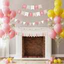 SmoothNovelty 139 Pcs Felt DIY Custom Banner Kit Include 104 Letters 18 Swallowtail Flags 15 Pennants 2 Pcs Pom Pom Garland Tassel Pompom Decoration for Home Baby Shower Birthday(Baby Pink)