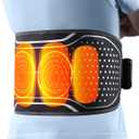 Cordless Heating Pad with Massager for Lower Back Pain Relief, Heated Waist Belt Wrap, Back Brace Lumbar Support with Heat Vibration 3 Levels Adjustable, Touchscreen, Gifts for Dad, Mom
