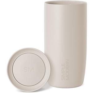 Simple Modern Travel Coffee Mug Tumbler with 360 Lid | Ceramic-Lined Insulated Stainless Steel Cold Brew Iced Coffee Cup | Gift for Women Men Her Him | Voyager Signature | 16oz | Almond Birch