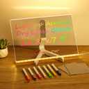 Lumiboard LED Drawing Board, LED Note Board, Acrylic Dry Erase Glowboard with 4 Modes & 7 Colors Light, Include Adapter, Led Doodle Board for Kids, Halloween or Christmas Decorations