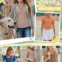 LessonZoo 3 Pack Girls Short Sleeve Slim Fit Tops, 3-Color Set, 13-14 Years