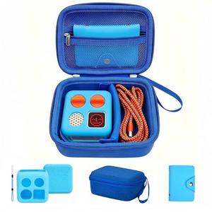 MGZNMTY Travel Storage Case and Thicken Silicone Cover Compatible with Yoto Mini Player - Kids Audio & Music Player and Card Holder for Yoto Card Hold Up to 10 Cards (Blue)