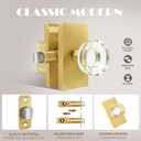 Passage Glass Door Knobs Interior Satin Brass Gold Crystal Door Knobs for Hall/Closet
