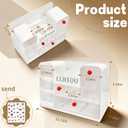 Makeup Organizer for Vanity with Brush Holder, Large Cosmetic & Skincare Organizer Countertop with Muti-Drawers, Cosmetic Display Case for Lipsticks, Nail Polishes, Perfumes, Eyeshadow (white)