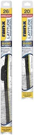 Rain-X 810197 Latitude 2-In-1 Water Repellent Wiper Blades, 26" and 20" Windshield Wipers (Pack Of 2), Automotive Replacement Windshield Wiper Blades With Patented Rain-X Water Repellency Formula