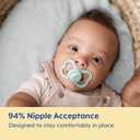 MAM Air Matte Pacifiers, for Sensitive Skin, 6+ Months, Best Pacifier for Breastfed Babies, Girl Pacifiers, 6-16 Months, 4 Count (Pack of 1) (Pale Mint / Fairy Dust / Cotton / Rose Pink)