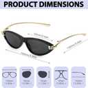 Chicid Retro Oval Cat Eye Sunglasses for Women Chic Metal Designer Sun Glasses