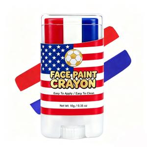 6 x Red White and Blue Eye Black Stick for World Cup Fans, USA Flag Face Paint Sticks for Patriotic Sports and 4th of July Accessories, Eye Black Stick Baseball and Soccer Sports Makeup