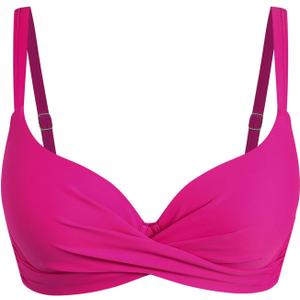 ZAFUL Women Twist Front Underwire Bikini Top Push Up Lace Up Swimsuit Tops Bra Padded Bathing Suit Tops (Pink, XL)