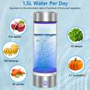 Hydrogen Water Bottle, Portable Rechargeable Hydrogen Water Bottle Generator [Gifts for Him Her], Hydrogen Water Machine for Home Travel Office Exercise (Silver)