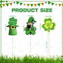 12 Pcs St. Patrick's Day Planter Stakes Shamrock Green Gnomes Decorative Garden Stakes Table Centerpieces Decorations for St. Patrick's Day Irish Party Supplies