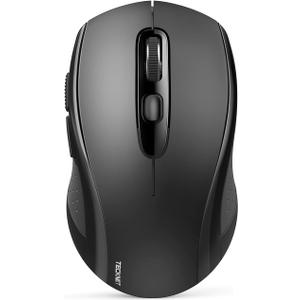 TECKNET Bluetooth Mouse, 4000DPI Wireless Mouse for Laptop 2-in-1(BT 5.0/3.0+2.4Ghz) Computer Portable PC Mice Wireless with USB Receiver for Mac (USB-A+Bluetooth, Black)