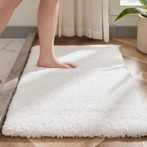 Disolla White Bathroom Rug 20x32 Non Slip Fluffy Bath Mat for Bathroom Floor Washable Plush Luxury Bath Rug for Tub Soft Shaggy Absorbent Shower Sink Mat Disolla White Bathroom Rug 20x32 Non Slip Fluffy Bath Mat for Bathroom Floor Washable Plush Luxury Bath Rug for Tub Soft Shaggy Absorbent Shower Sink Mat