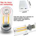 2 x Gothic Retro Car Lamps Accessories, Battery & USB Operated Auto Interior Dash Mood Bulb, Touch Dimmable Mini LED Neon Night Lights for Bedroom, Camping, Holiday, No Pole Dimming (Red, 1Pack)