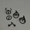 Shimeyao 4 Pcs Metal Crystal Heart Stone Stand Crystal Ball Holder Rock Display Stand Mineral Specimen Display Easel Holder for Gemstones Fossils Agate Slabs Plates (Black,2 x 2.36 x 2.56 Inch)