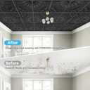 STICKGOO 3D Ceiling Tiles 24"x24", Modern Geometric Textured PVC Panels, Waterproof & Recyclable Drop or Glue-Up Decorative Ceiling Tiles for Home & Commercial Use (Pack of 12, Black)