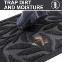 Smiry Front Door Mat Indoor Outdoor Entrance, Heavy Duty Natural Rubber, Trap Dirt and Moisture, Non-Slip Doormats, Low Profile, Easy Clean Patio Porch Entryway Mat, 35x23, Grey