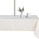 LUSHVIDA Rectangle Outdoor Tablecloth with Umbrella Hole and Zipper, 60x102 Inch Beige, Washable Waterproof Table Cloth Spill Proof Wrinkle Free Table Cover for Patio Spring Summer Picnic BBQS