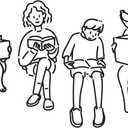 Family Beautiful Home Wall Decal Decoration Book Lovers Cute Happy Family Reading Silhouette Lasts Years and Easily Removable - Size: 40 in(W) x 24 in(H)