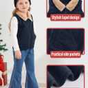 Toddler Girls Boys Fleece Vest Winter Warm Clothes Buffalo Plaid Christmas Jacket Kids Puffer Quilted Gilet Coat (3T, Navy)