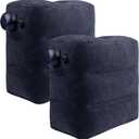 2 Pack Inflatable Foot Rest for Air Travel,Airplane Travel Foot Rest Adjustable Height,Car/Airplane,Footrest Pillow with Pump for Office,Airplane,Train,Cars,Home