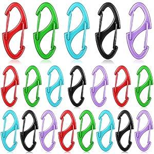 Moxweyeni 20 Pcs Zipper Clip S Carabiner Clips, 1.6 in, Multi Colors