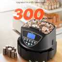 VEVOR Upgraded Coin Counter & Sorter, Coin Sorter and Wrapper Machine with Intuitive Display, Change Counter for USD Coins 1 5 10 25 $1, Sorts up to 300 Coins/Min, with 5 Coin Tubes and 5 Trays