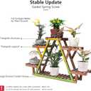 Wood Plant Stand Indoor, 6 Tiered Plant Shelf for Multiple Plants RackTriangle , A Shape Corner Flower Pot Holder for Windowsill Patio Balcony Garden Living Room (Retro,Wooden)