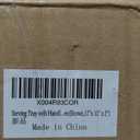 Large Serving Tray with Handles,17 x 13 x 2 Inch Dark Brown Acacia Wood Ottoman Tray Table Decorative Storage Coffee Trays Wooden Decor for Living Room,Breakfast in Bed,Dinner, Party, Bar Trays