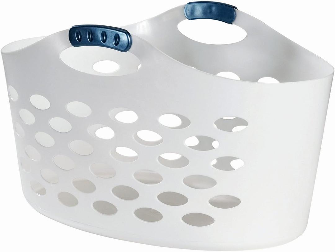 Rubbermaid White Plastic Laundry Basket