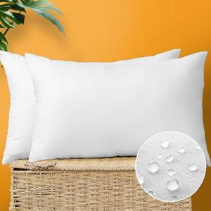 OTOSTAR Throw Pillow Inserts 16x24 Inch Outdoor Waterproof Pillow Stuffer Sham Rectangle Form Pillows Cushion Stuffer for Patio Furniture Cushion Bed Couch Sofa Decorative Pillows Inserts (Pack of 2)