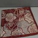 Fashion Female Bandana Scarf, Cute Floral Print with Lace Trim, Skin-Friendly Soft Fabric Accessory (Red)