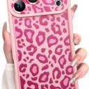 KANGHAR Case Compatible with iPhone 17 Pro Max Leopard Printed Pattern Cute Cheetah Phone Case Soft TPU Shockproof Protective Cover Designed for iPhone 17 Pro Max 6.9 Inch Pink