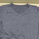 Womens Plus Size Tops V Neck T Shirts Casual Loose Petal Sleeve Tee Shirts (Blue, L)